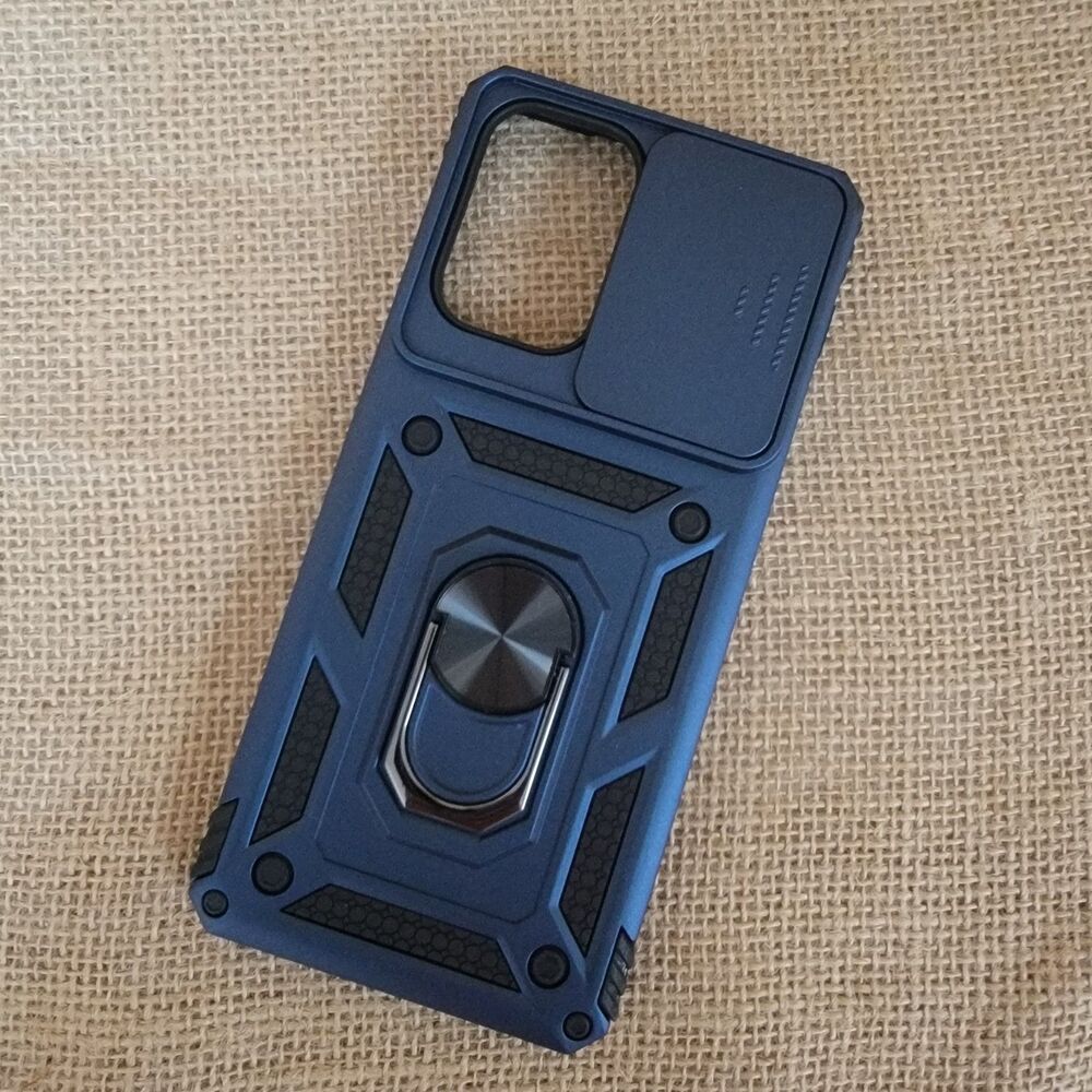 Cell Phone Case For Motorola Edge 2024 Navy Blue Kickstand Screen Protector